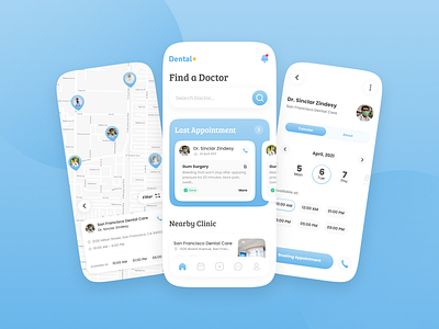 DentalPlus - Finding Dental and Doctor App app app design doctor app doctor appointment mobile mobile design product design ui design ui ux design