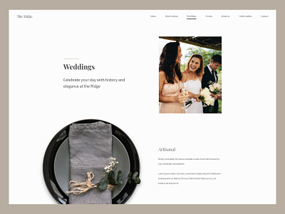 The Ridge | Weddings design events restaurant typography user interface web website weddings