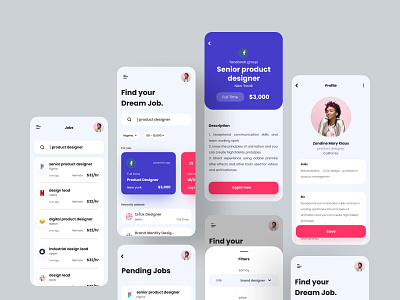 Job app app design brand design clean ui color designthinking minimal ui uiux userinterface ux