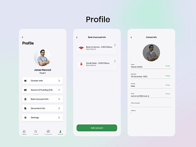 Paradise profile, notification, edit, picture account bank contact design edit icons investment notifications principle product design profile uiux website