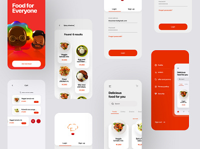 Bella Foods ui app design apple cart color designthinking food illustration login menubar minimal signup userinterface webdesign