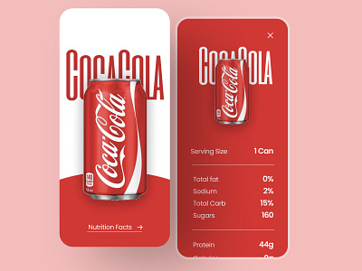 Soft drink app ui app design cocacola coke designthinking drink homepage illustration logo minimal red splashscreen uiux userinterface