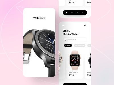 ecommerce watch app Ui app design clean ui design designthinking minimal ui uiux userinterface watch wathc