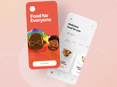 Food App Design app design color cuberto designthinking minimal red simple uiux userinterface