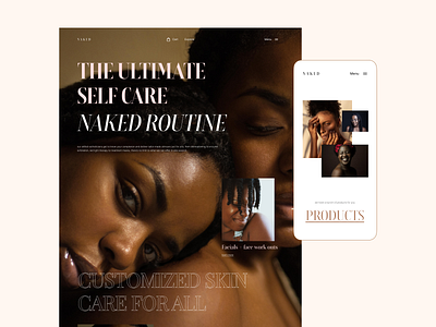 Skin care website design