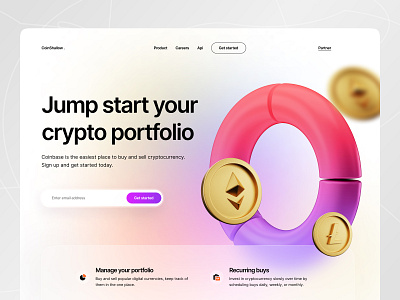 Light Crypto Website header