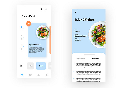 Breakfast recipie app app design breakfast clean ui design knowledge learning recipe app sleek ui uiux