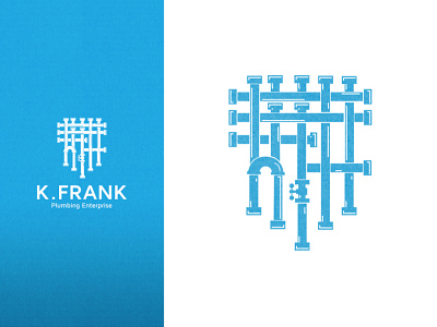 K.Frank Plumbing brand identity branding design logo plumber plumbing plumbing logo