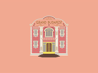 Grand Budapest Hotel architecture building grand budapest hotel graphic design illustration movie pastel pink wes anderson
