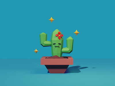 A happy cactus 3d 3dart blender cactus