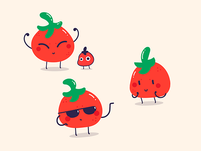 Tomatoes friends character characters cute red tomato tomatoes vegetable