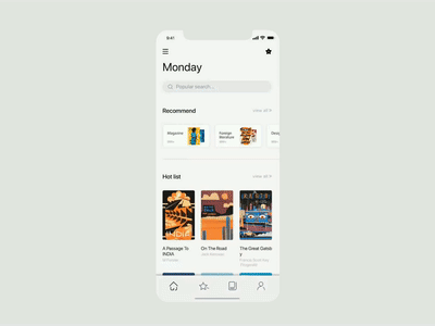 Daliy book app design ui