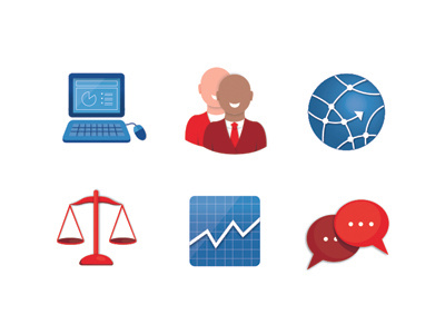 Educational Icons (freelance) blue color design education icon illustration interactive line red student symbol web