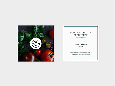 North American Produce Company - Business Cards branding business cards design food identity layout photography produce typography