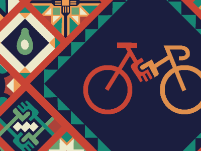 Bikes Across Borders (student project) poster detail bikes design fundraise illustration mexico non profit poster texas