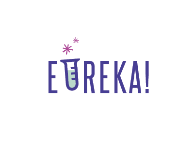 Logo for Eureka! (student project) blue corporate design icon identity illustration kids logo purple science