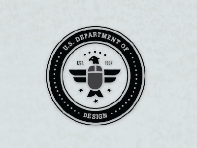 US Dept of Design (icon for a student project) badge black corporate design eagle icon identity logo monochromatic united states