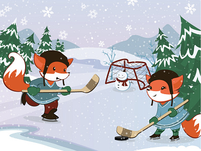 2012 Xmas Card character christmas card xmas hockey holiday illustrator vector