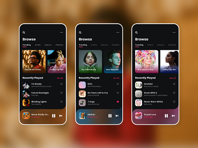 Music Streaming App UI mobile app mobile ui music music app music app ui music streaming ui ui ux ui design ui designer user interface user interface design