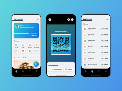 PaySquare Digital Wallet App UI