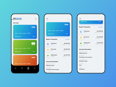 PaySquare Digital Wallet App UI digital wallet finance finance app finance financial mobile app mobile ui ui ui ux ui design ui designer user interface user interface design wallet app wallet ui