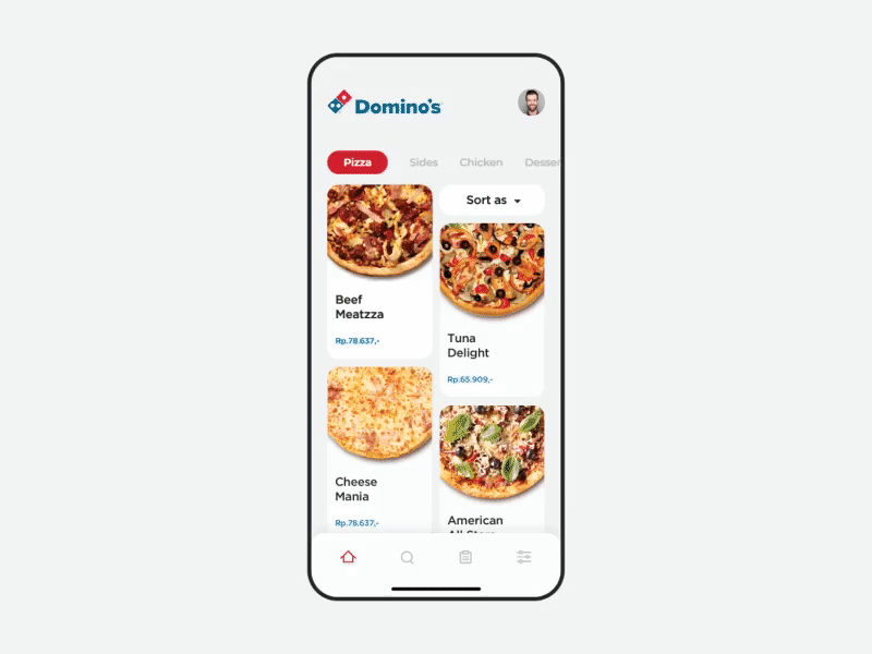 Dominos Pizza App UI (Animated) animated app app design design interaction interaction design mobile app mobile ui ui ui ux ui design ui designer ui motion user interface user interface design