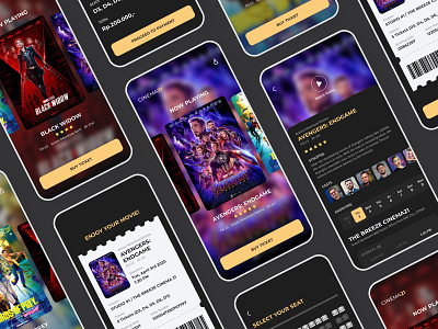 Cinema21 Movie Ticketing App UI app design mobile app mobile ui movie movie app ui ui ux ui design ui designer user interface user interface design