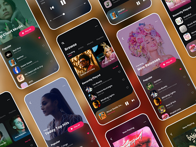 Music Streaming App UI app app design clean design mobile mobile app mobile ui music music app music ui ui ui ux ui concept ui design ui designer user interface user interface design