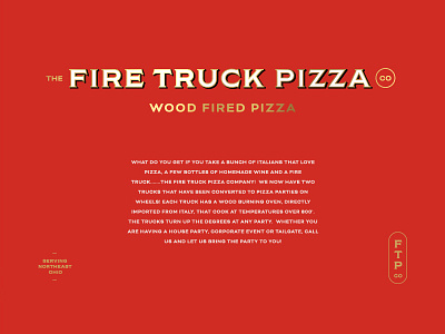 Fire Truck Pizza Co. branding classic logo logo type pizza pizza logo sign painter type study typographic logo typography