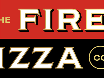 Fire Truck Pizza Co. branding gold logo logo type typography