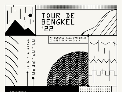 Tour De Bengkel #2 abstract abstract art abstract design black and white branding design drawing fine art geometric art geometrical graphic design illustration landscape line art logo monochrome painting poster typeface typography