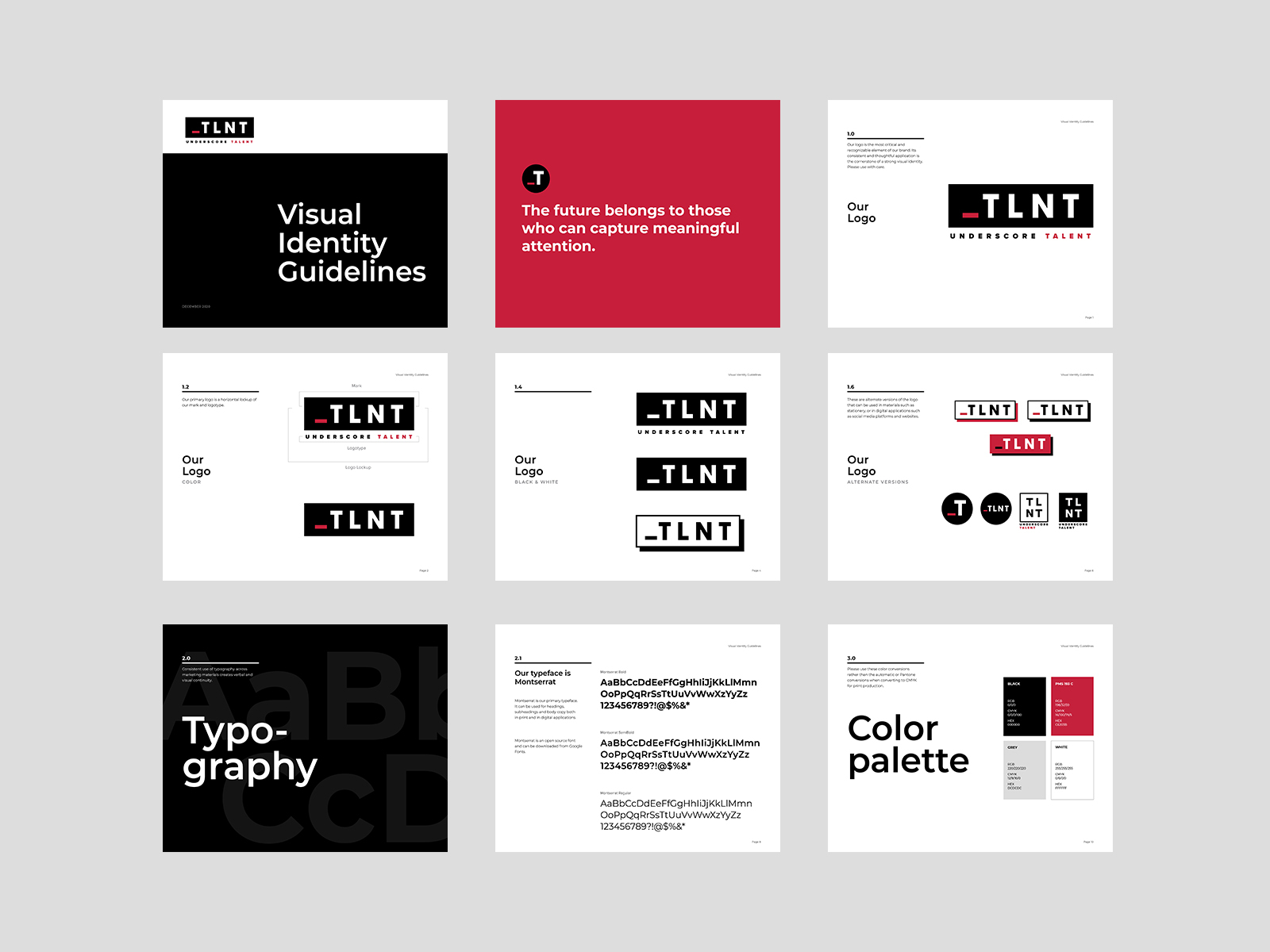 Brand Guidelines for Underscore Talent by Silvana Perolini on Dribbble