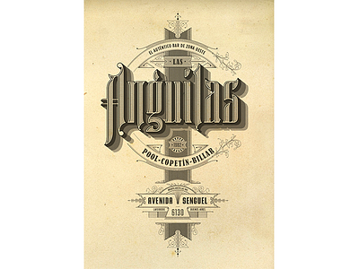 Bar Las Anguilas brand design draw letters graphic design identity illustration lettering logo poster typeface typography vintage