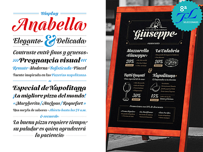 Anabella Font Display calligraphy display font identity letters pizza pizzeria typeface typography