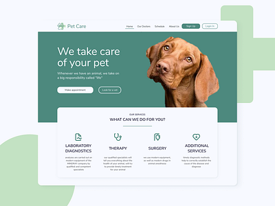 Home page | Website colors design homepage homepage design icon pet pet care typography ui ui design ux vet veterinary web web design website