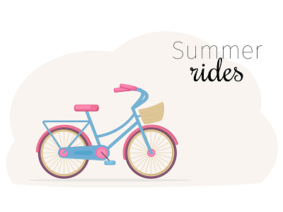 Summer bike bike color colors design flat icon illustration rides summer ui vector vector art vector illustration