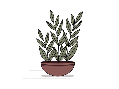 Plant illustration color colors design flat icon illustration leaves plant pot ui vector vector art vector illustration