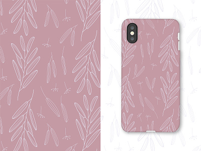 Phone case with floral pattern color colors design flat illustration leaf leaves pattern plant ui vector vector art vector illustration