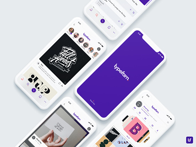 Typefam - A Family for Type Lovers adobexd app design ios app purple red social app typography ui uidesign ux
