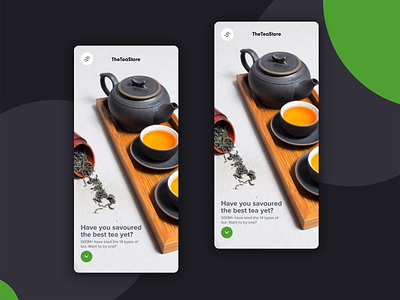 The Tea Store adobexd app design graphic design green grey lightui menu design mobile ui mobile website orange plant tea ui uidesign user interface user interface design webdesign
