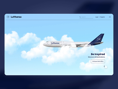 Lufthansa - Concept Website adobexd airline animation black blue graphic design lufthansa menu design ui uidesign user interface design