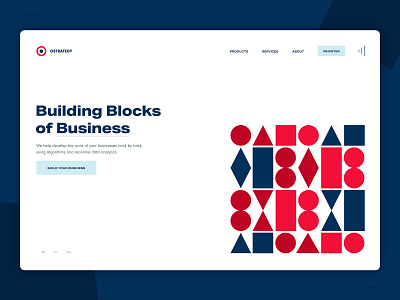 OStrategy - Landing Page Concept adobexd blue business graphic design landing page red strategy ui uidesign user interface design website design
