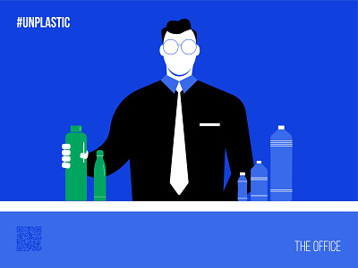 Unplastic - Social Campaign awareness blue graphic design green illustration minimal posters social campaign