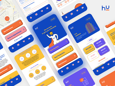 HeadsUp - COVID19 Social Awareness App adobexd app app screen blue coronavirus covid19 illustration ui user interface design yellow