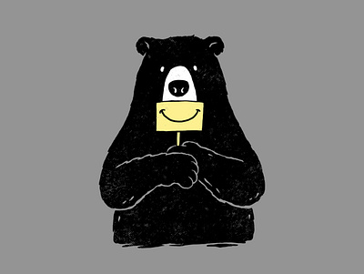 Nice Bear animal animals bear clothing cute design drawing funny illustration monochrome t shirt t shirt design