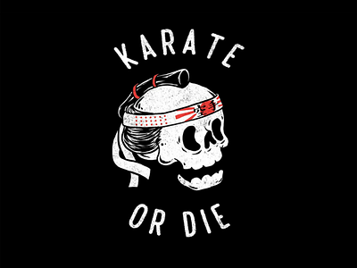 Karate Or Die cartoon clothing illustration japan karate simple skull sport t shirt t shirt design tattoo