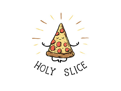 Holy Slice artwork cartoon clothing cute design drawing food fun funny illustration illustrator pizza restaurant simple t shirt t shirt design typography yoga