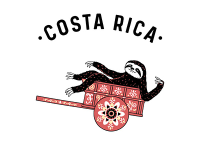 Costa Rica Coffee Bags animals artwork brewing cartoon clothing coffee design drawing hand drawn illustration illustrator sloth t shirt t shirt design