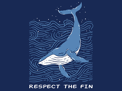 Humpback animals clothing drawing fish illustration illustrator merchandise ocean sea summer t shirt t shirt design triagus wave whale