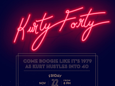 kurty forty neon logo